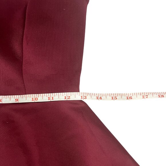 Love J Women's Burgundy Peplum Tank Sz M Asymmetrical Hem Date Night Y2K Chic - Picture 7 of 10